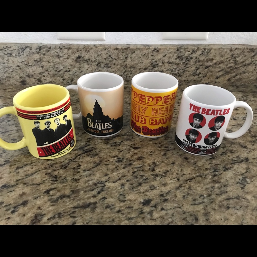 Set of Four Beatles Mugs